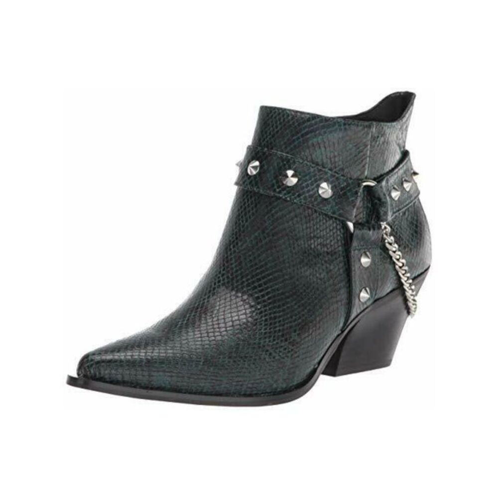 JESSICA SIMPSON Womens Teal Studded O-Ring Harness Zayrie Zip-Up Booties 5 M - Picture 1 of 4